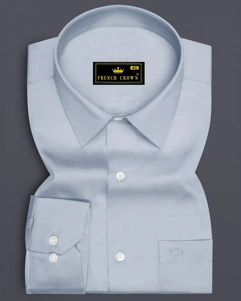 Aurecad-Cadet Gray Subtle Sheen Super Soft Premium Cotton Dress Shirt 6