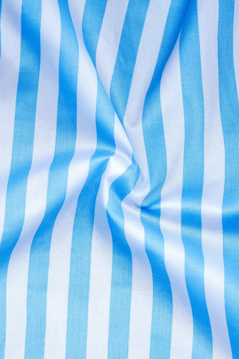 Aurecel-Celestial Blue And Bright White Awning Striped Super Soft Premium Cotton Dress Shirt 3