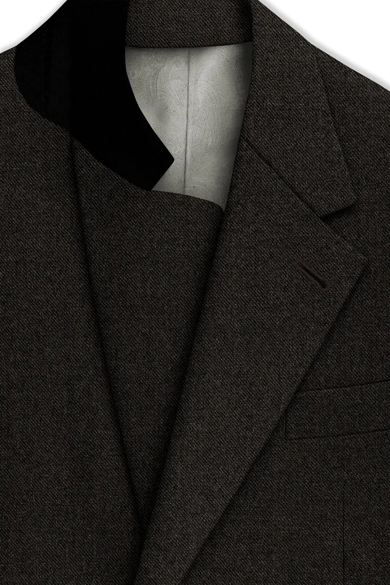 Auregond-Gondola Brown Textured Tweed Single Breasted Sports Blazer 4