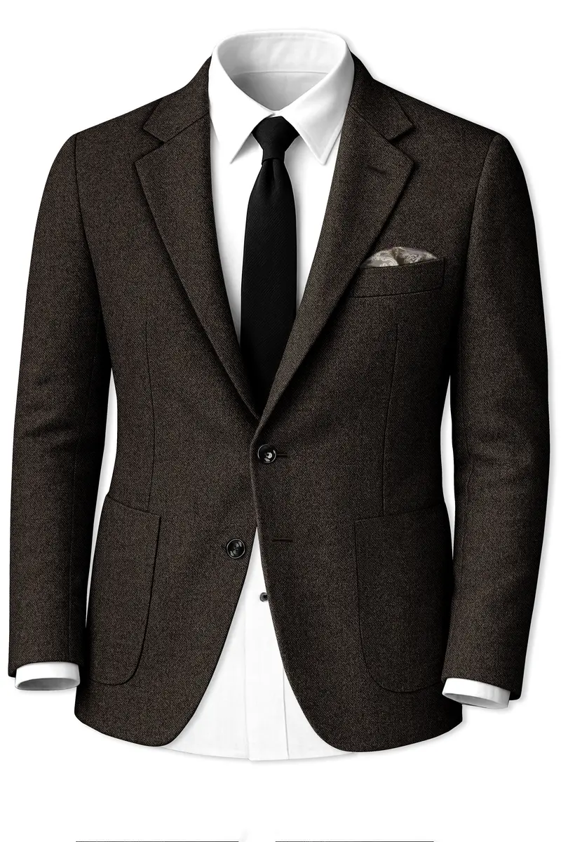 Auregond-Gondola Brown Textured Tweed Single Breasted Sports Suit 10