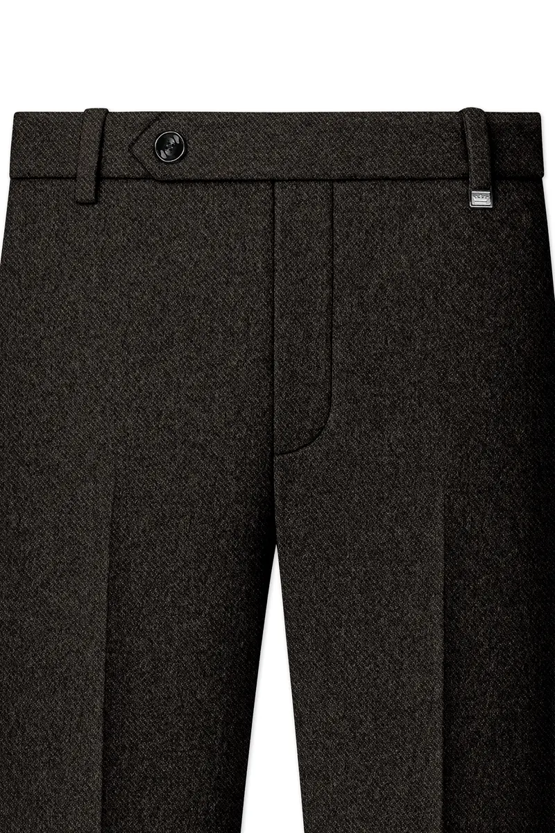 Auregond-Gondola Brown Textured Tweed Single Breasted Sports Suit 12