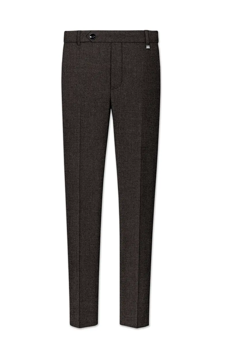 Auregond-Gondola Brown Textured Tweed Single Breasted Sports Suit 13