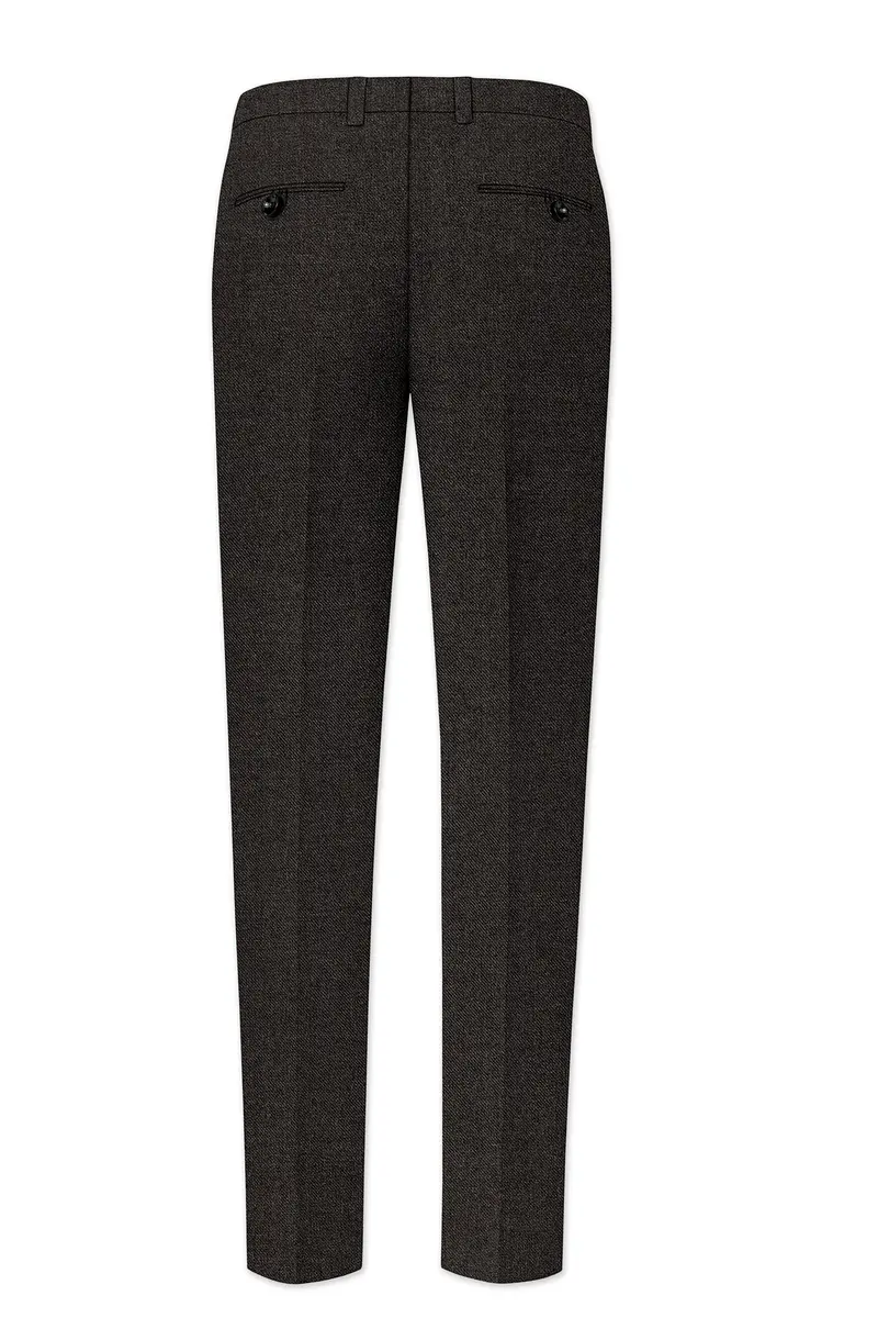 Auregond-Gondola Brown Textured Tweed Single Breasted Sports Suit 14