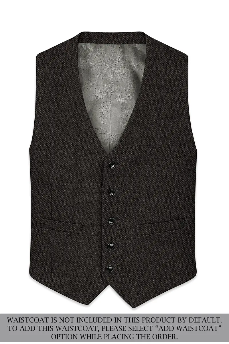 Auregond-Gondola Brown Textured Tweed Single Breasted Sports Suit 16