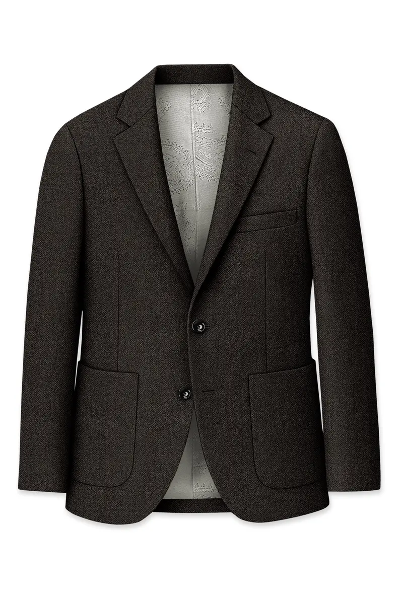 Auregond-Gondola Brown Textured Tweed Single Breasted Sports Suit 8