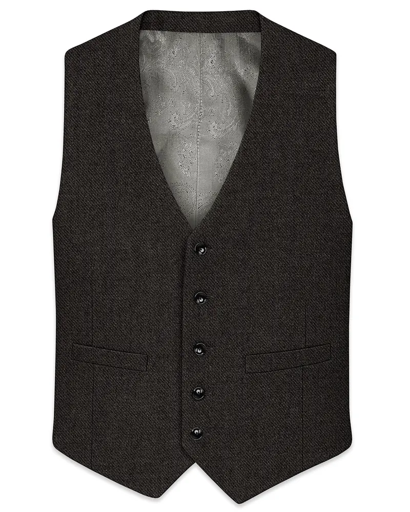 Auregond-Gondola Brown Textured Tweed Waistcoat 1