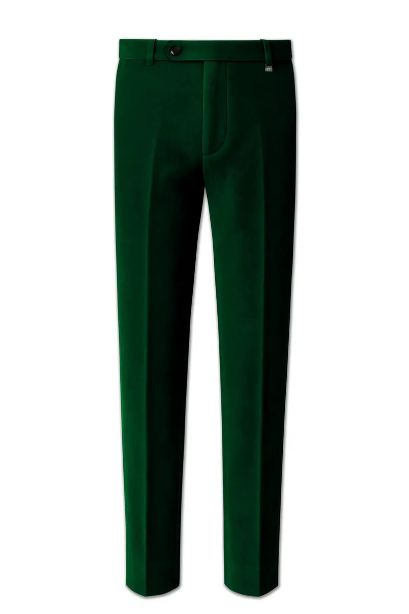 Aurel-Burnham Green Velvet Stretchable Waistband Pant 2