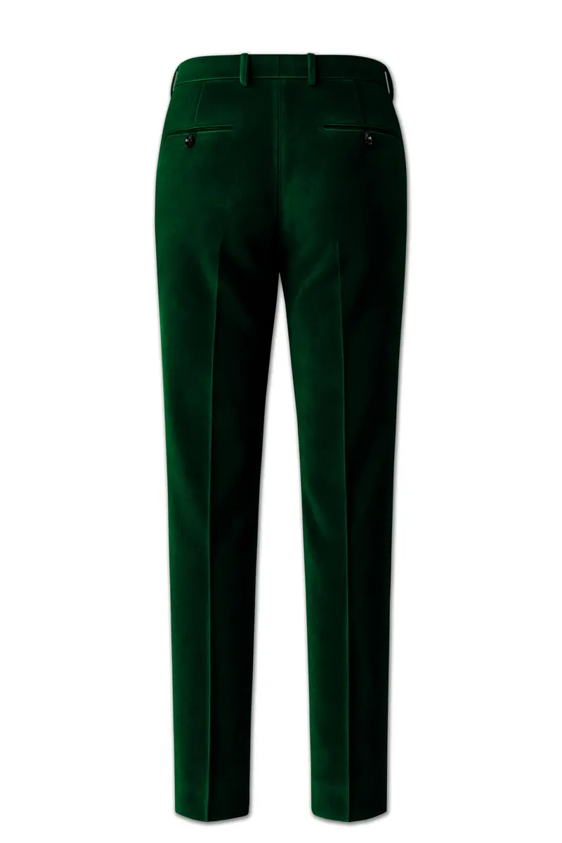 Aurel-Burnham Green Velvet Stretchable Waistband Pant 5