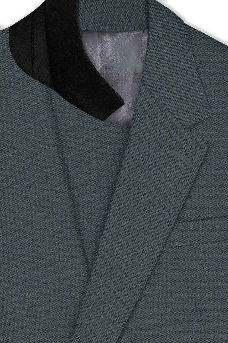 Aurelian-Scarpa Green Diamond Textured Wool Rich Slight Stretch Single Breasted Blazer 4