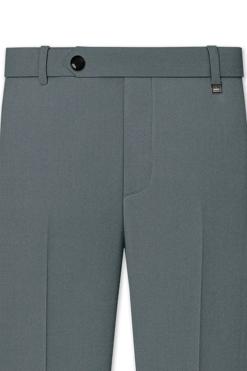 Aurelian-Scarpa Green Diamond Textured Wool Rich Slight Stretch Single Breasted Suit 12