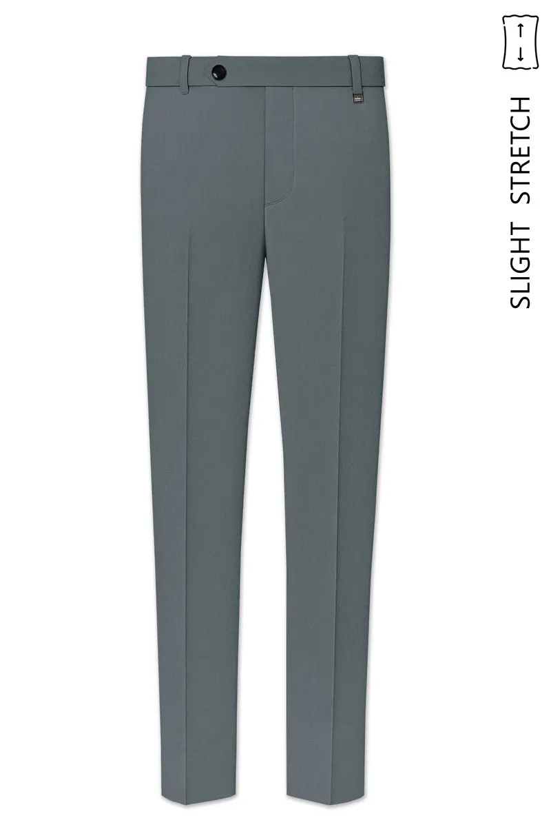Aurelian-Scarpa Green Diamond Textured Wool Rich Slight Stretch Waistband Pant 2