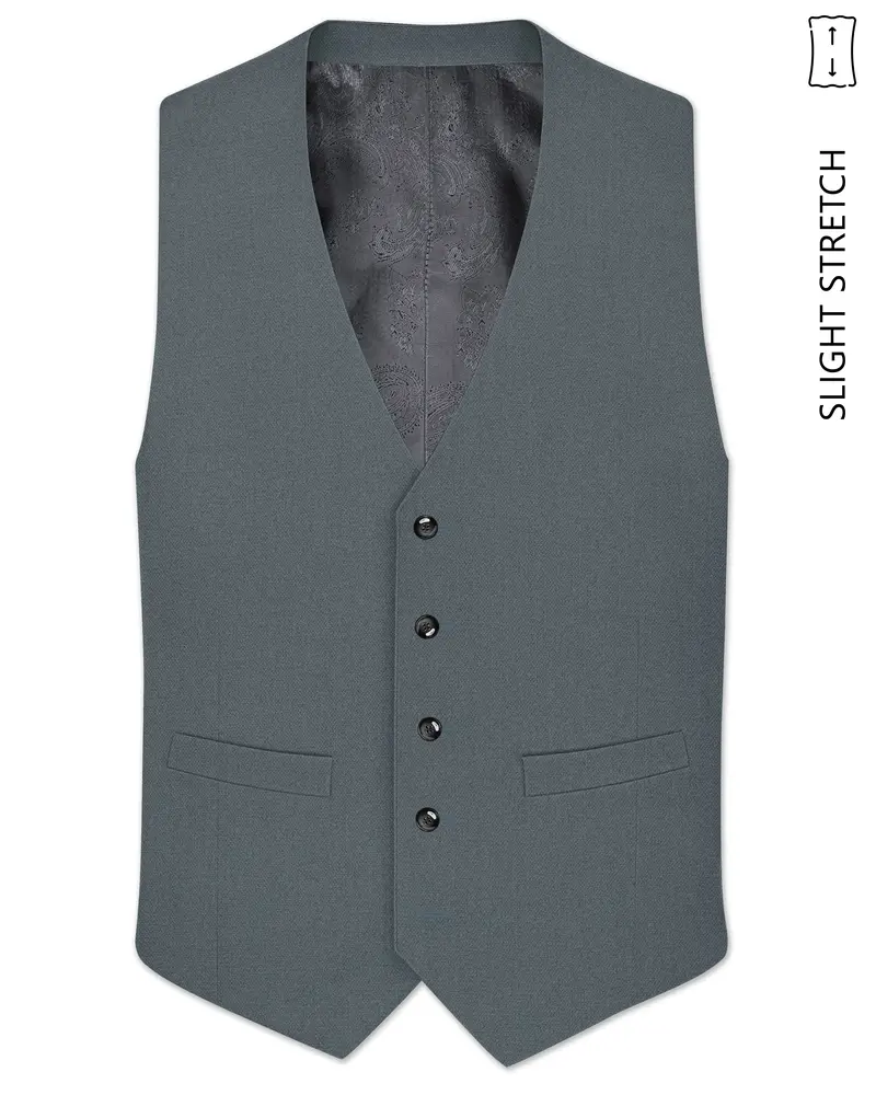 Aurelian-Scarpa Green Diamond Textured Wool Rich Slight Stretch Waistcoat 1