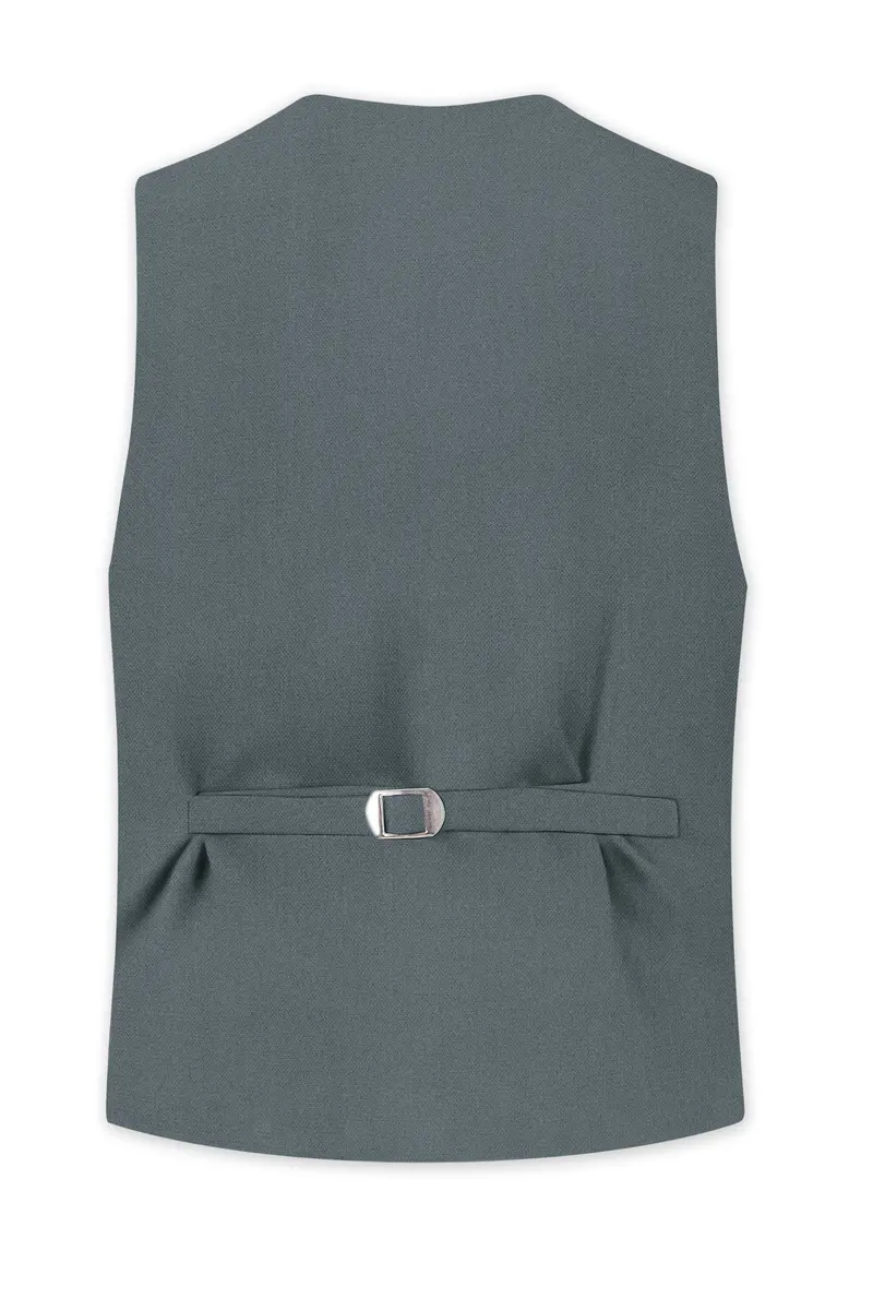 Aurelian-Scarpa Green Diamond Textured Wool Rich Slight Stretch Waistcoat 4