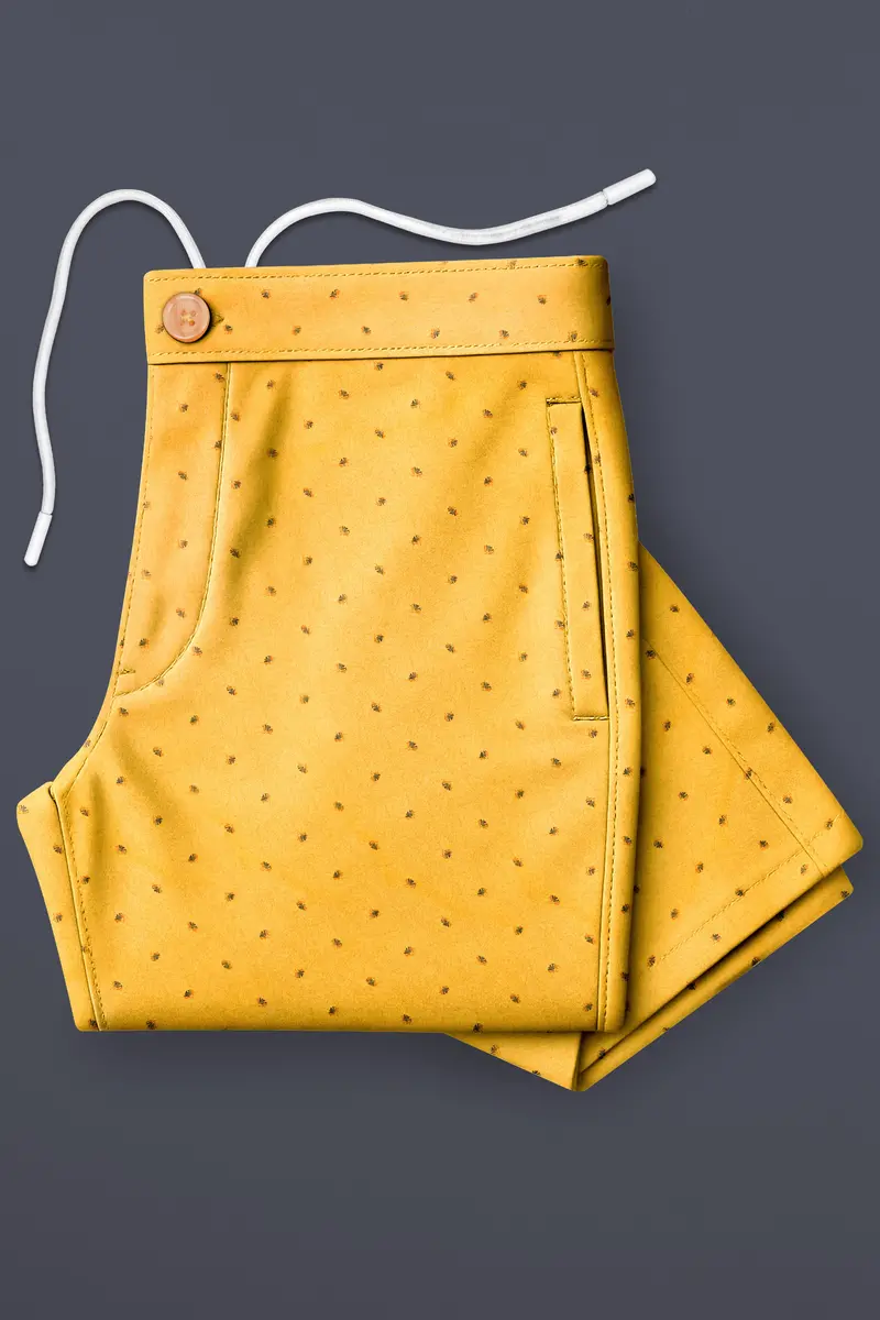 Aurelix-Saffron Yellow Printed Subtle Sheen Super Soft Premium Cotton Lounge Pant 4