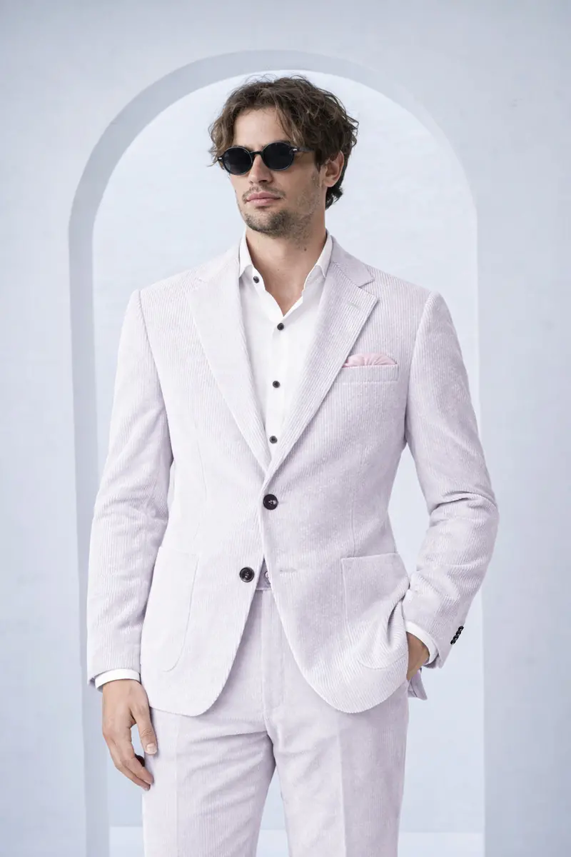 Auremerc-Mercury Gray Corduroy Premium Single Breasted Sports Blazer 4