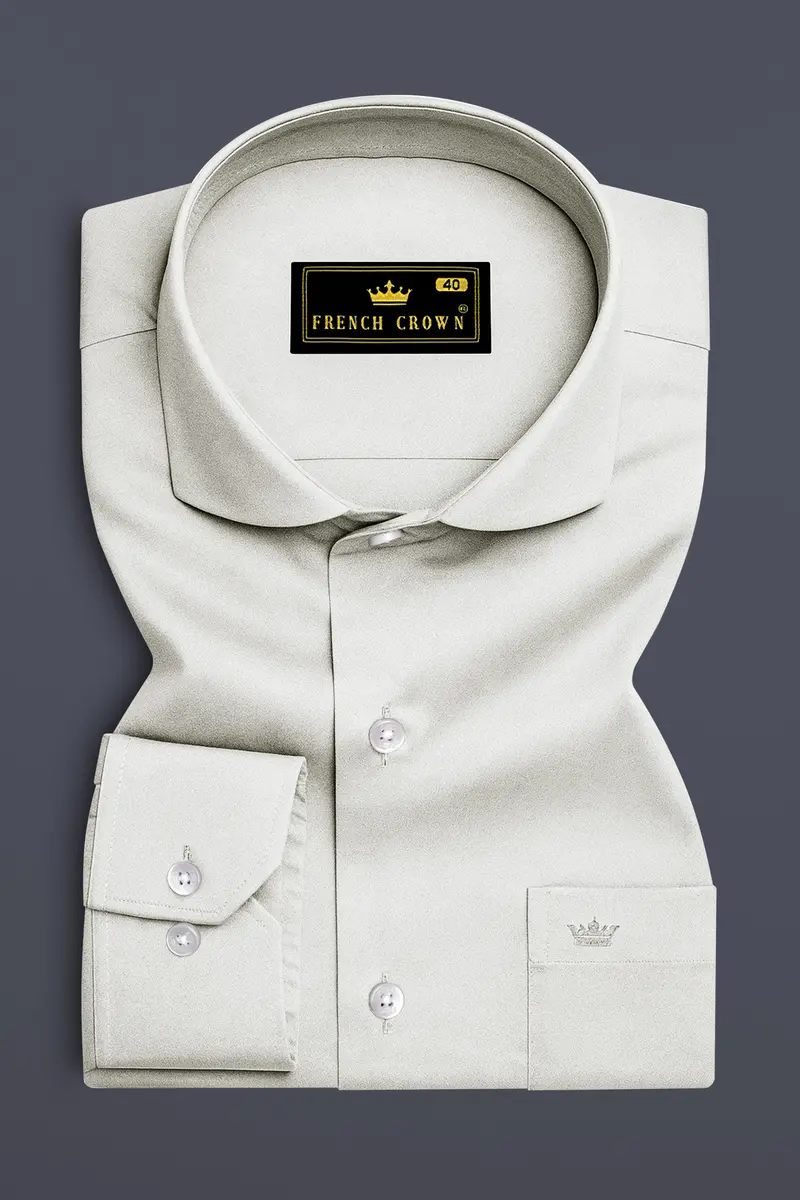 Aurequil-Quil Gray Subtle Sheen Super Soft Premium Cotton Cut Away Collar Dress Shirt 4