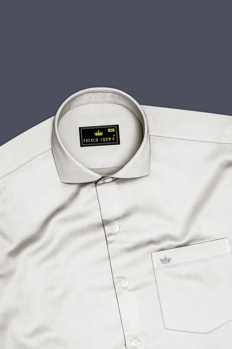 Aurequil-Quil Gray Subtle Sheen Super Soft Premium Cotton Cut Away Collar Dress Shirt 5