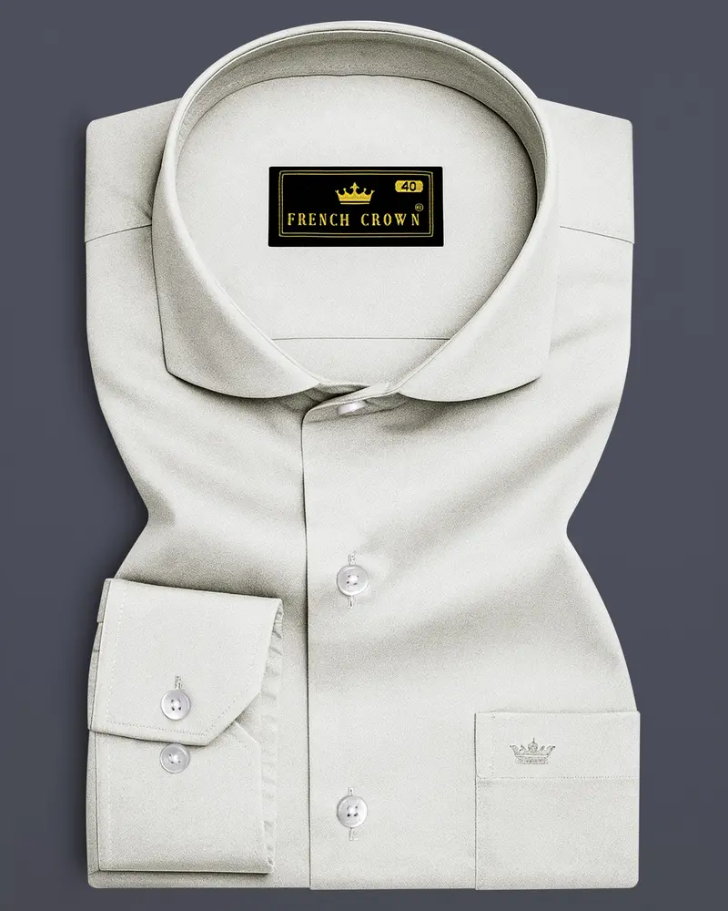 Aurequil-Quil Gray Subtle Sheen Super Soft Premium Cotton Cut Away Collar Dress Shirt 6