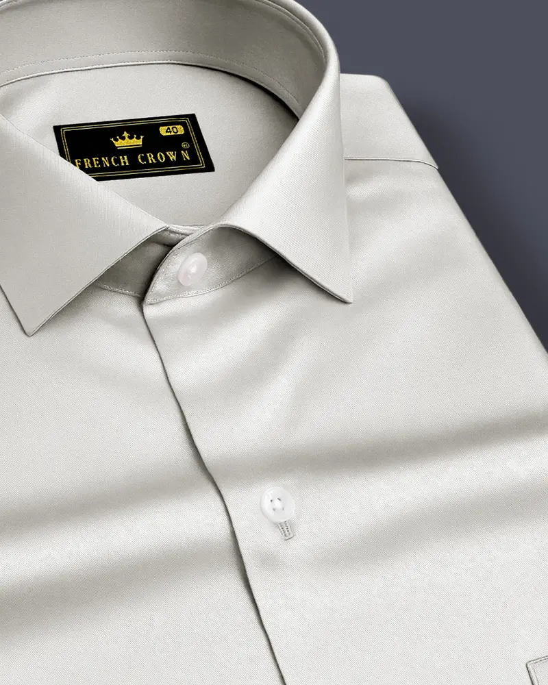 Aurequil-Quil Gray Subtle Sheen Super Soft Premium Cotton Dress Shirt 1