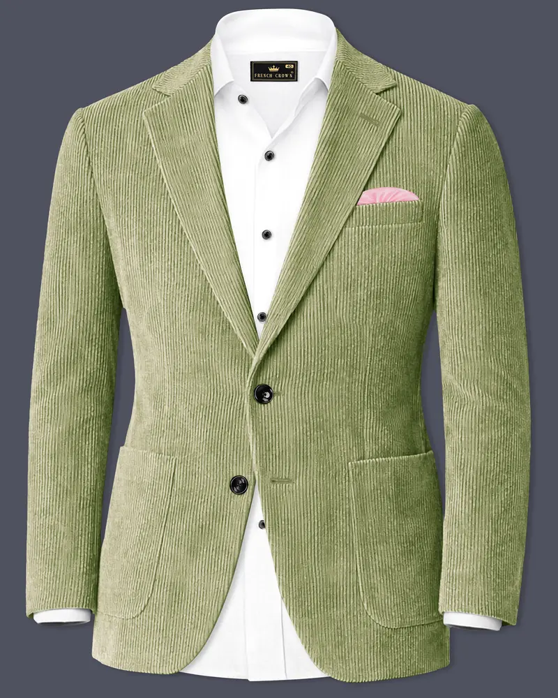 Aurethist-Thistle Green Corduroy Premium Single Breasted Sports Blazer 1