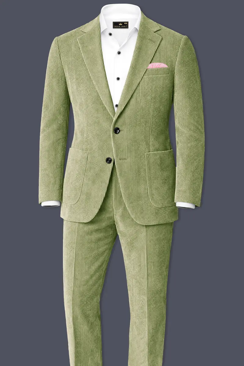 Aurethist-Thistle Green Corduroy Premium Single Breasted Sports Blazer 10