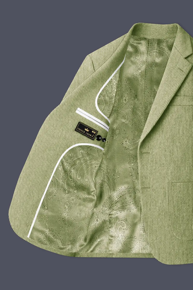 Aurethist-Thistle Green Corduroy Premium Single Breasted Sports Blazer 6