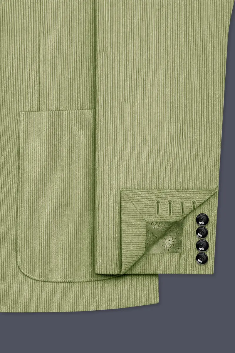 Aurethist-Thistle Green Corduroy Premium Single Breasted Sports Blazer 7