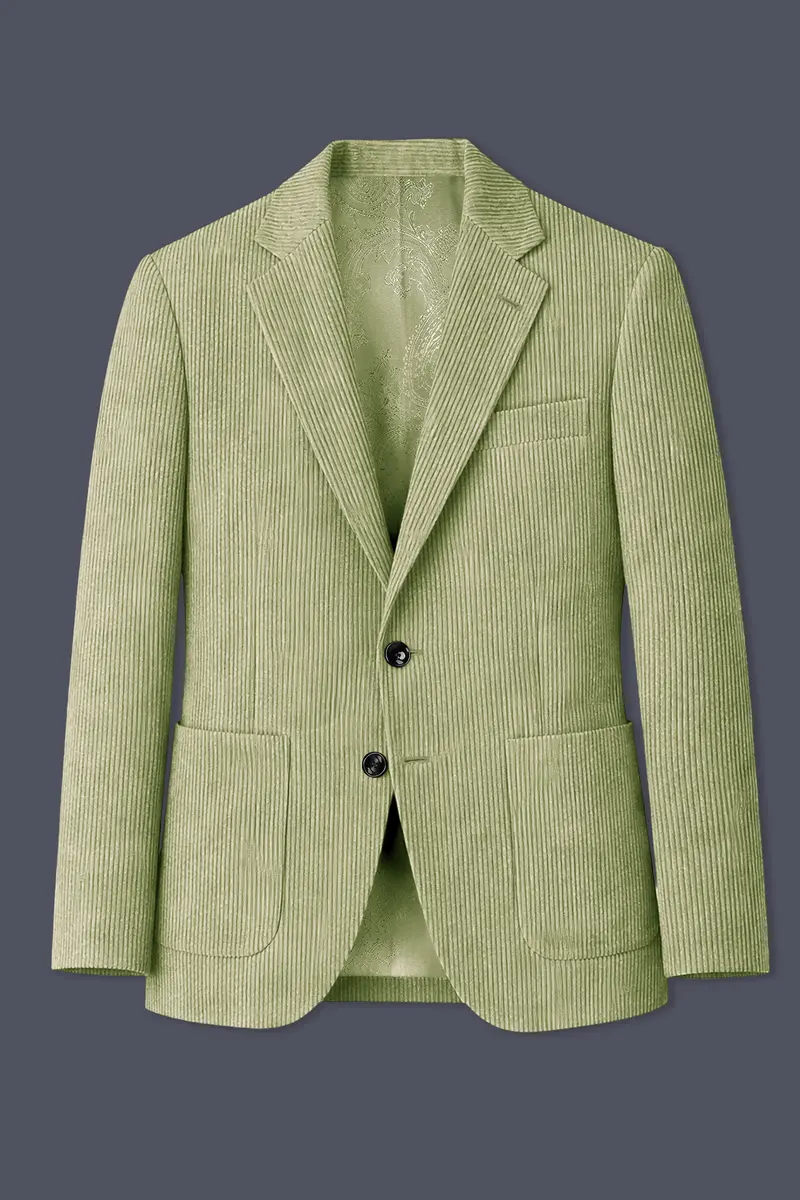 Aurethist-Thistle Green Corduroy Premium Single Breasted Sports Blazer 8