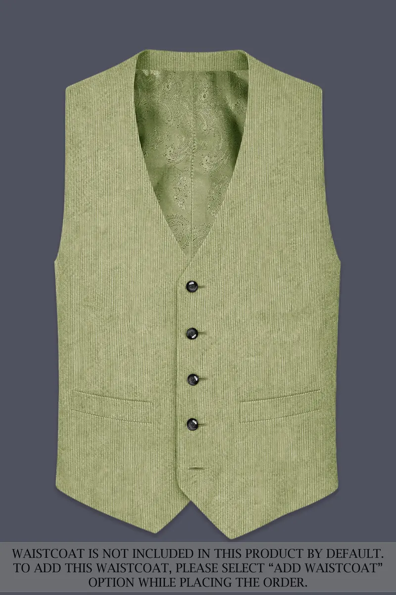 Aurethist-Thistle Green Corduroy Premium Single Breasted Sports Suit 16