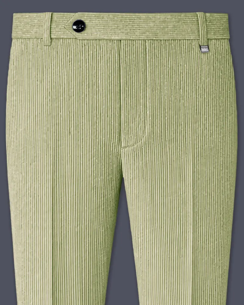 Aurethist-Thistle Green Corduroy Premium Stretchable Waistband Pant 1