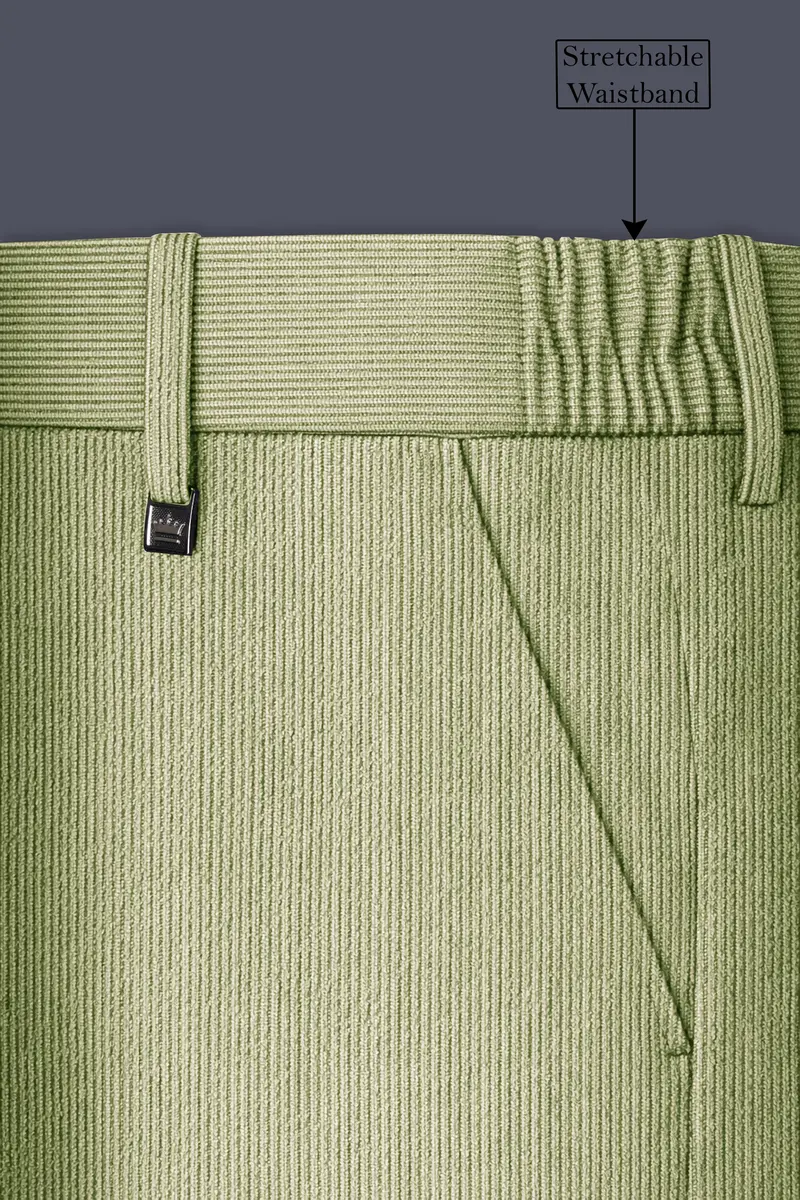 Aurethist-Thistle Green Corduroy Premium Stretchable Waistband Pant 6
