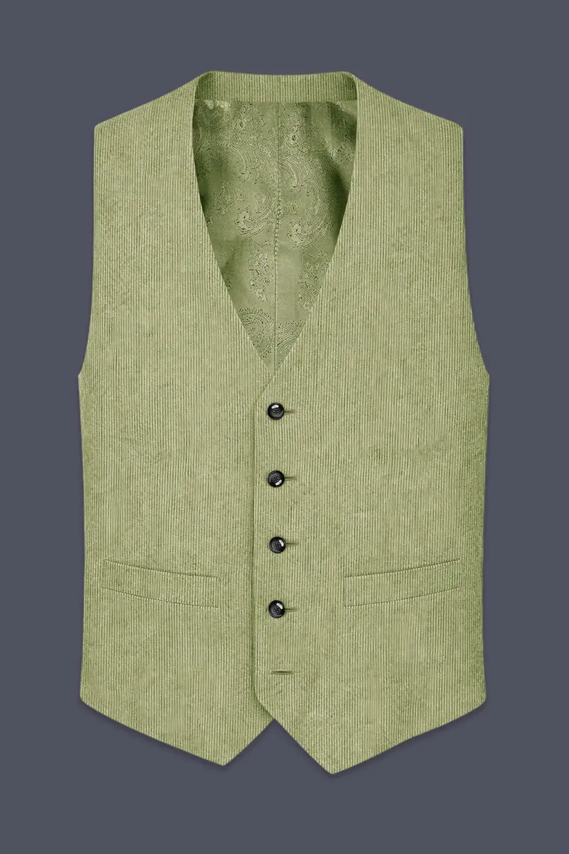 Aurethist-Thistle Green Corduroy Premium Waistcoat 2