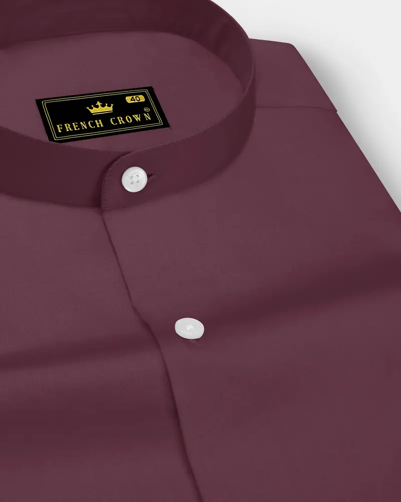 Auretus-Tuscan Pink Subtle Sheen Super Soft Premium Cotton Mandarin Dress Shirt 1