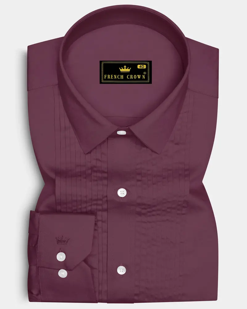 Auretus-Tuscan Pink Subtle Sheen Super Soft Premium Cotton Tuxedo Dress Shirt 1