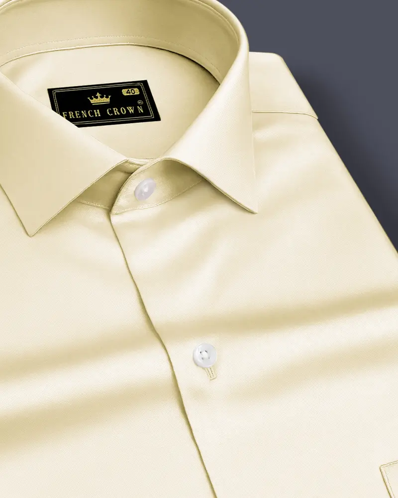 Aurewheat-Wheatfield Cream Subtle Sheen Super Soft Premium Cotton Dress Shirt 1