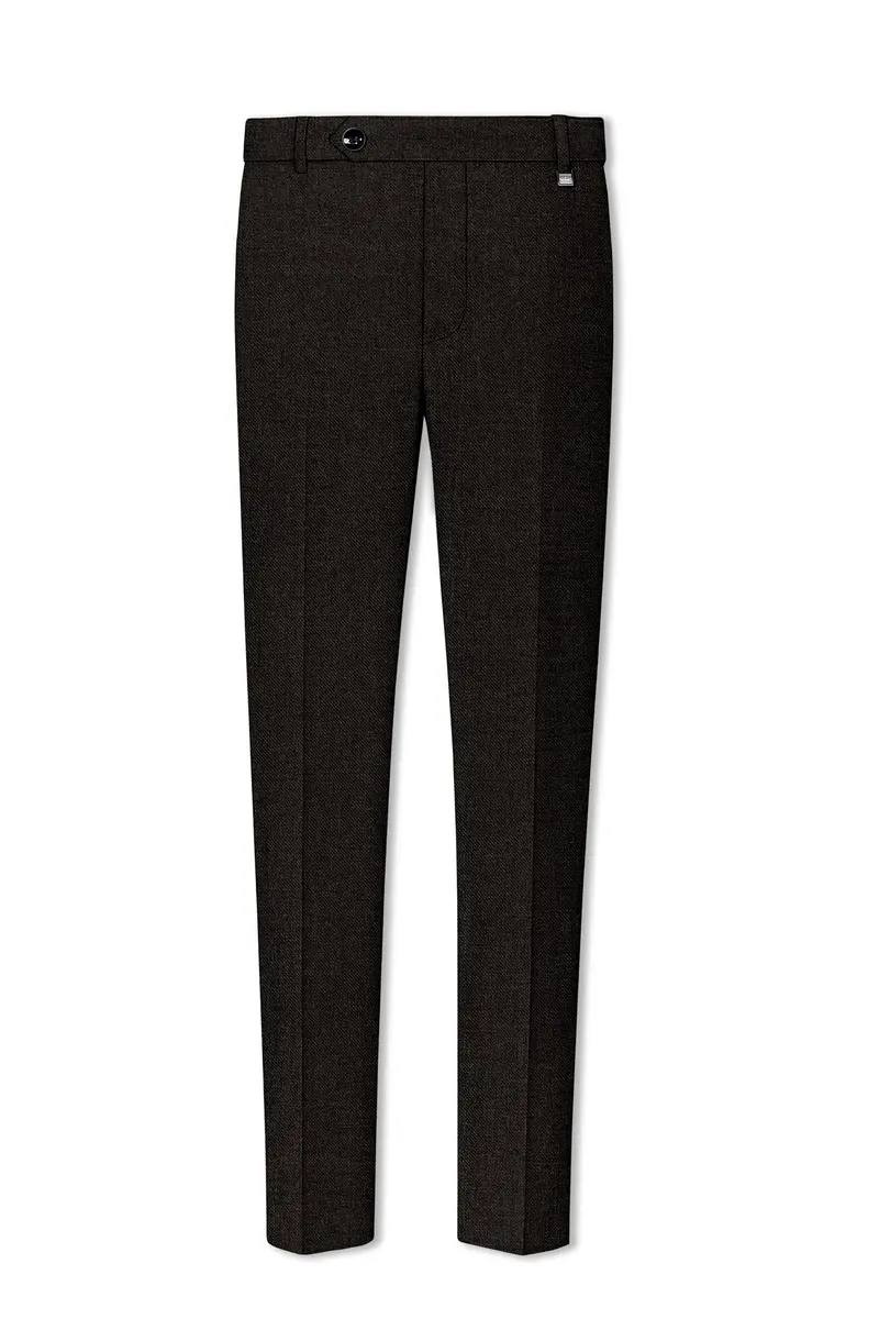 Aurezeus-Zeus Brown Textured Tweed Double Breasted Suit 13