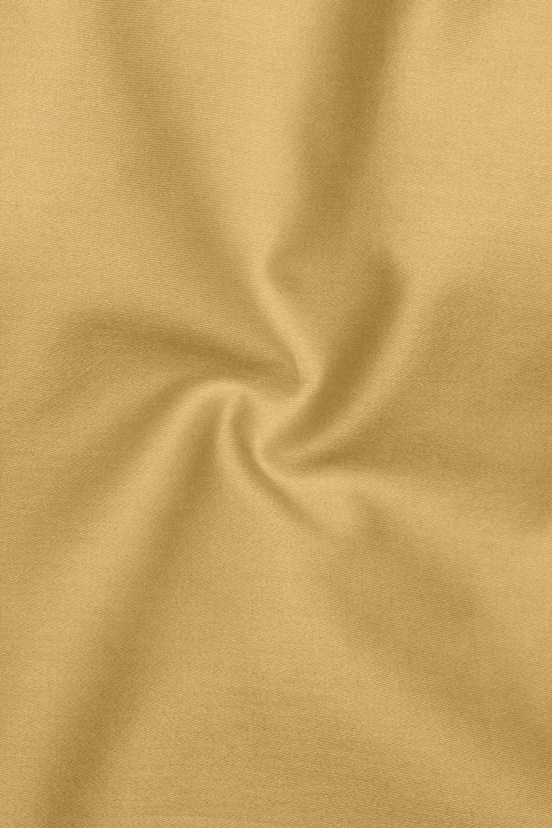 Aurion-Desert Yellow Subtle Sheen Super Soft Premium Cotton Cut Away Collar Dress Shirt 3