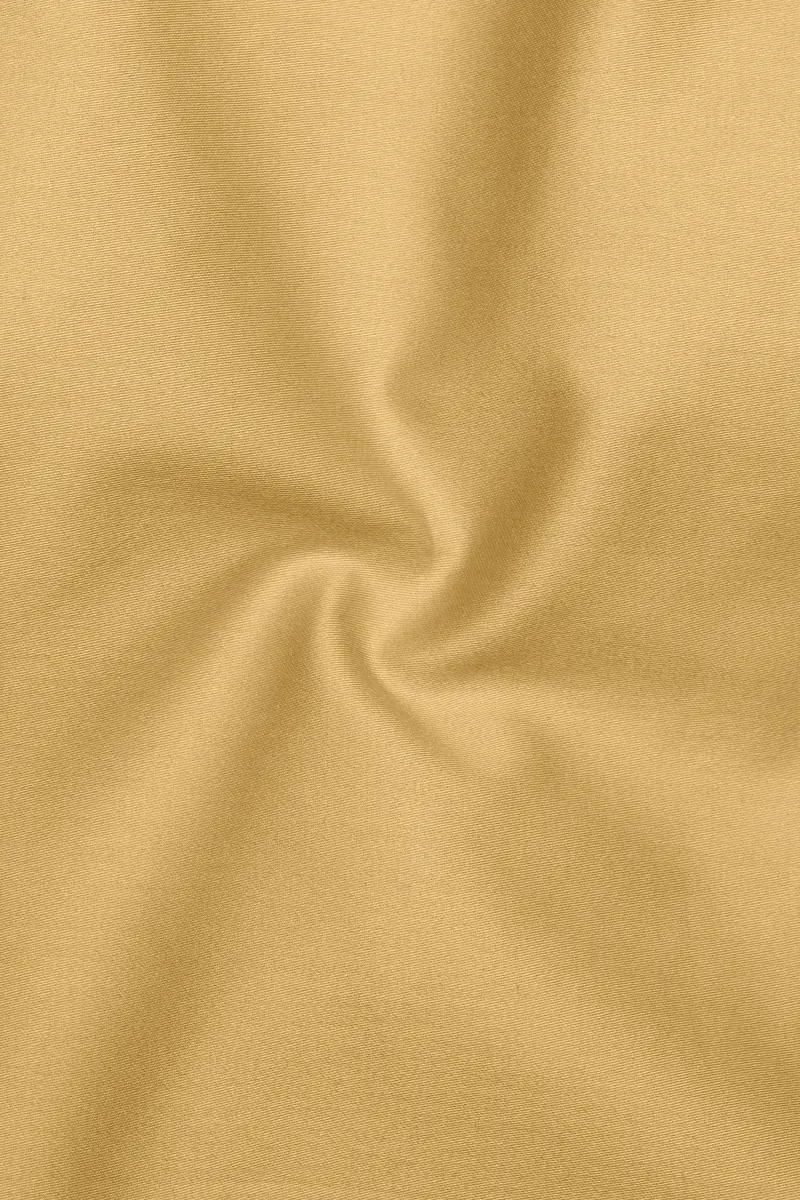 Aurion-Desert Yellow Subtle Sheen Super Soft Premium Cotton Mandarin Dress Shirt 3