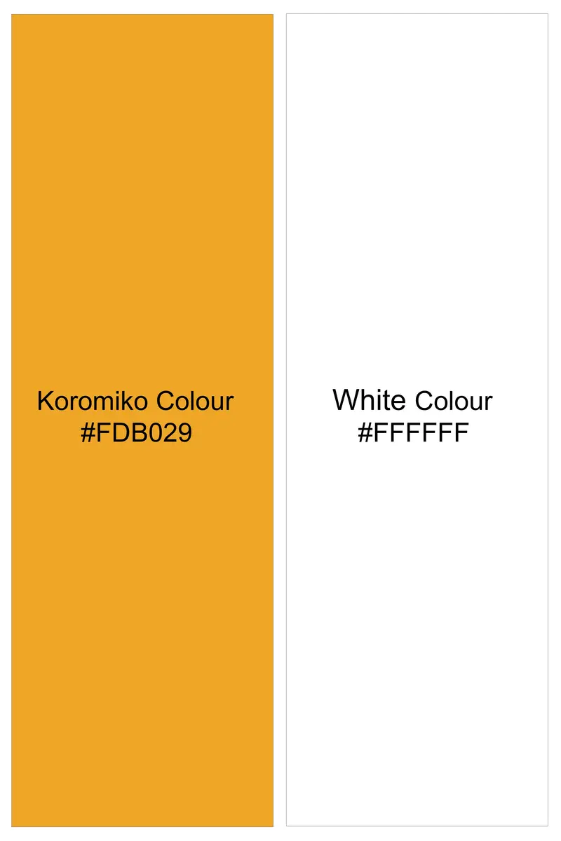 Aurisel-Koromiko Yellow And Bright White Striped Super Soft Premium Cotton Dress White Cuff Collar Shirt 7