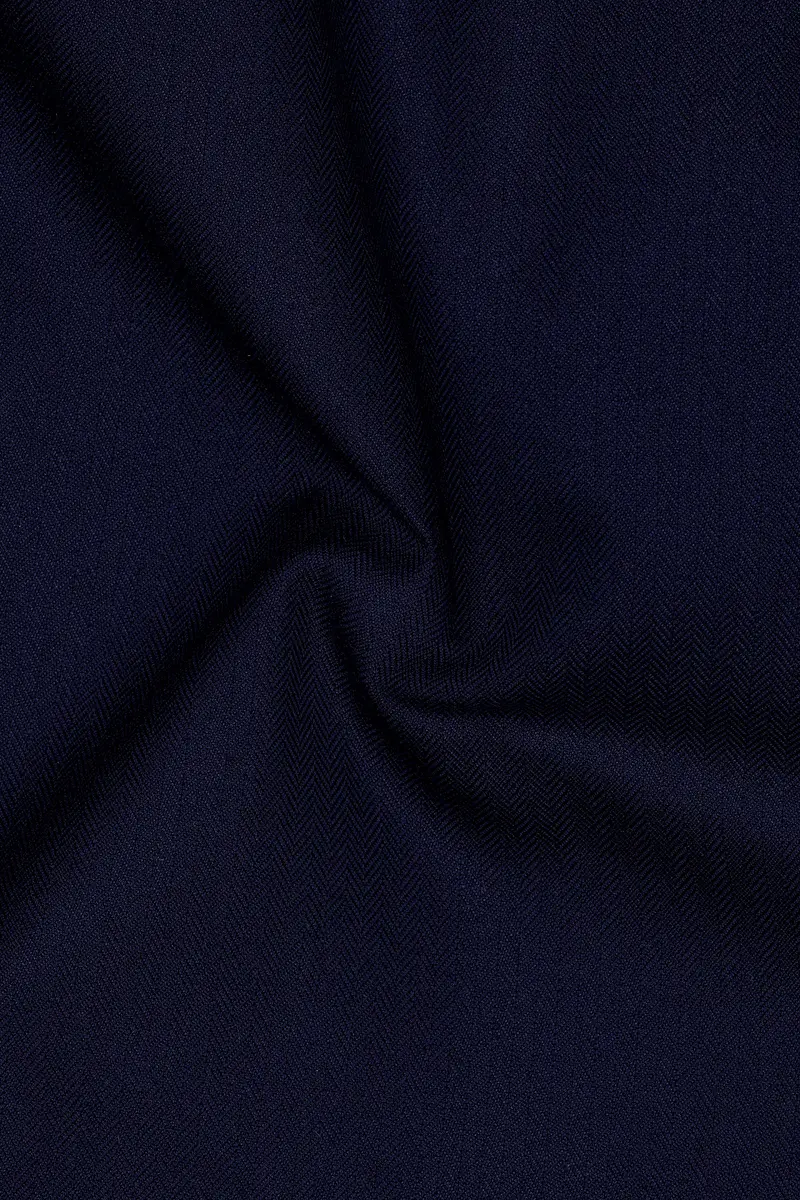 Aurivor-Cinder Blue Herringbone Textured Premium Cotton Lounge Pant 3