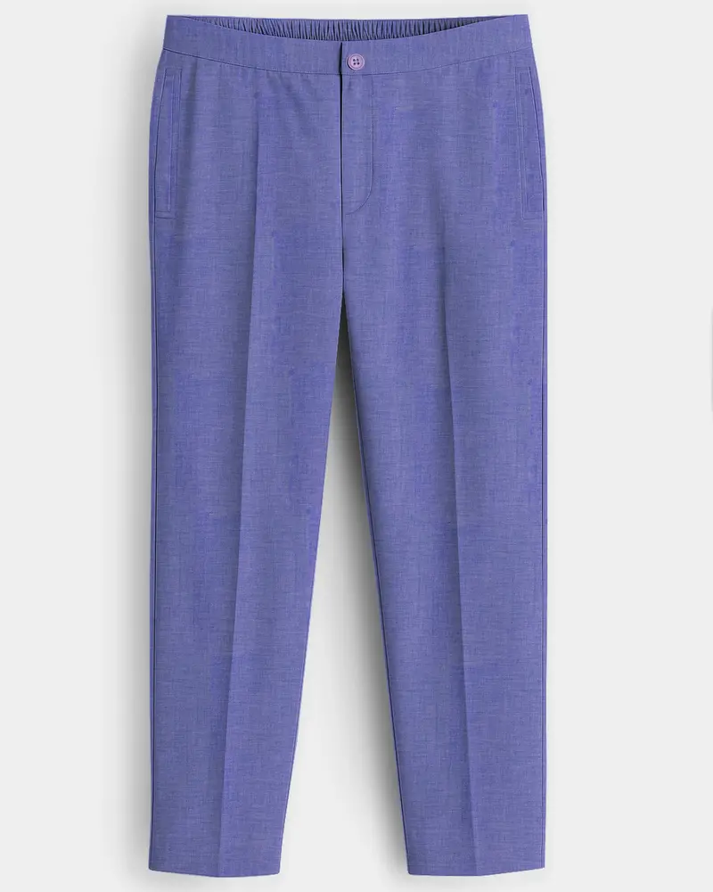 Aurivor-Scampi Blue Textured Super Soft Chambray Premium Cotton Lounge Pant 1