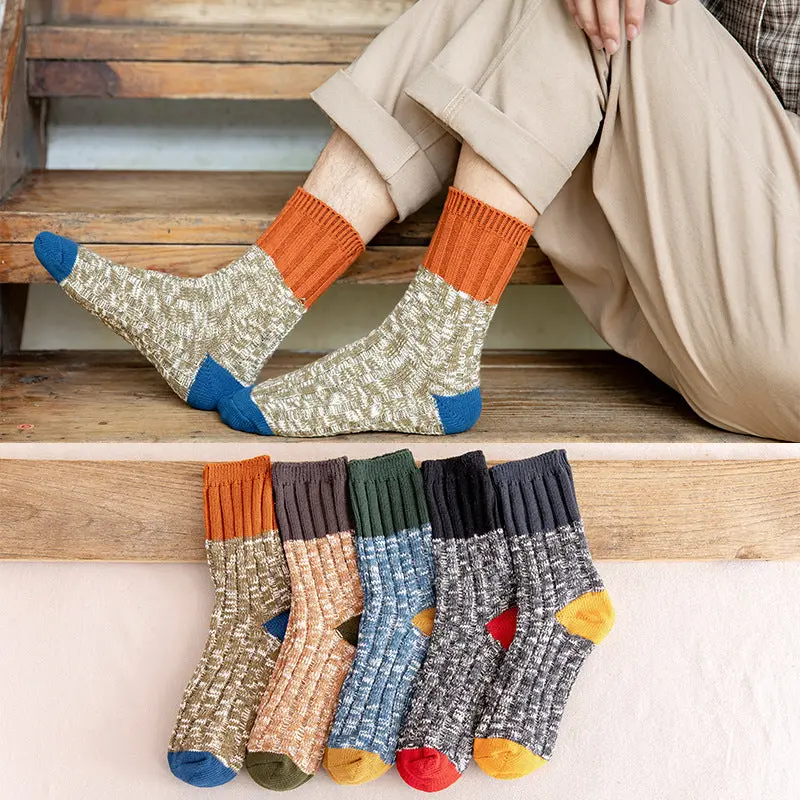 Autumn And Winter Men's Color Matching Tube Socks 1