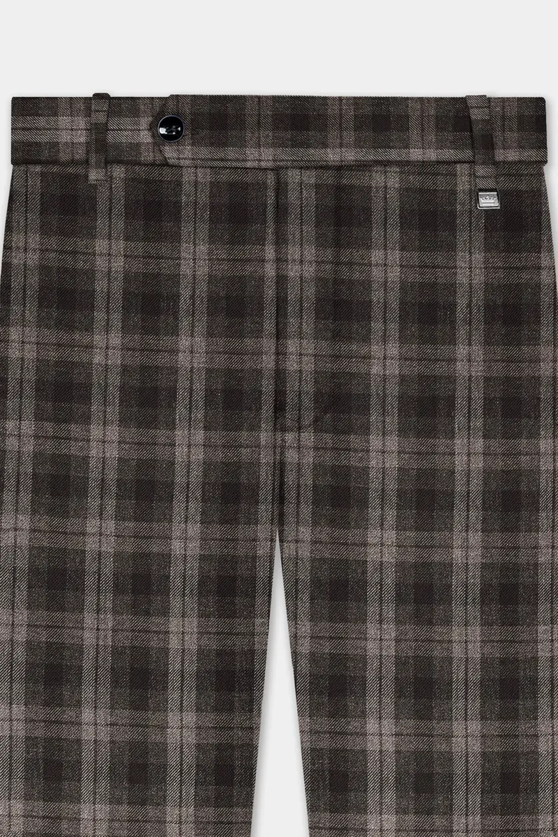 Autumnhaven-Umber Brown Plaid Tweed Single Breasted Suit 12