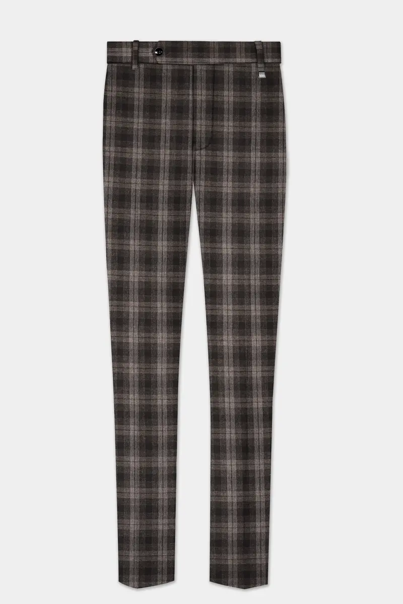 Autumnhaven-Umber Brown Plaid Tweed Single Breasted Suit 13