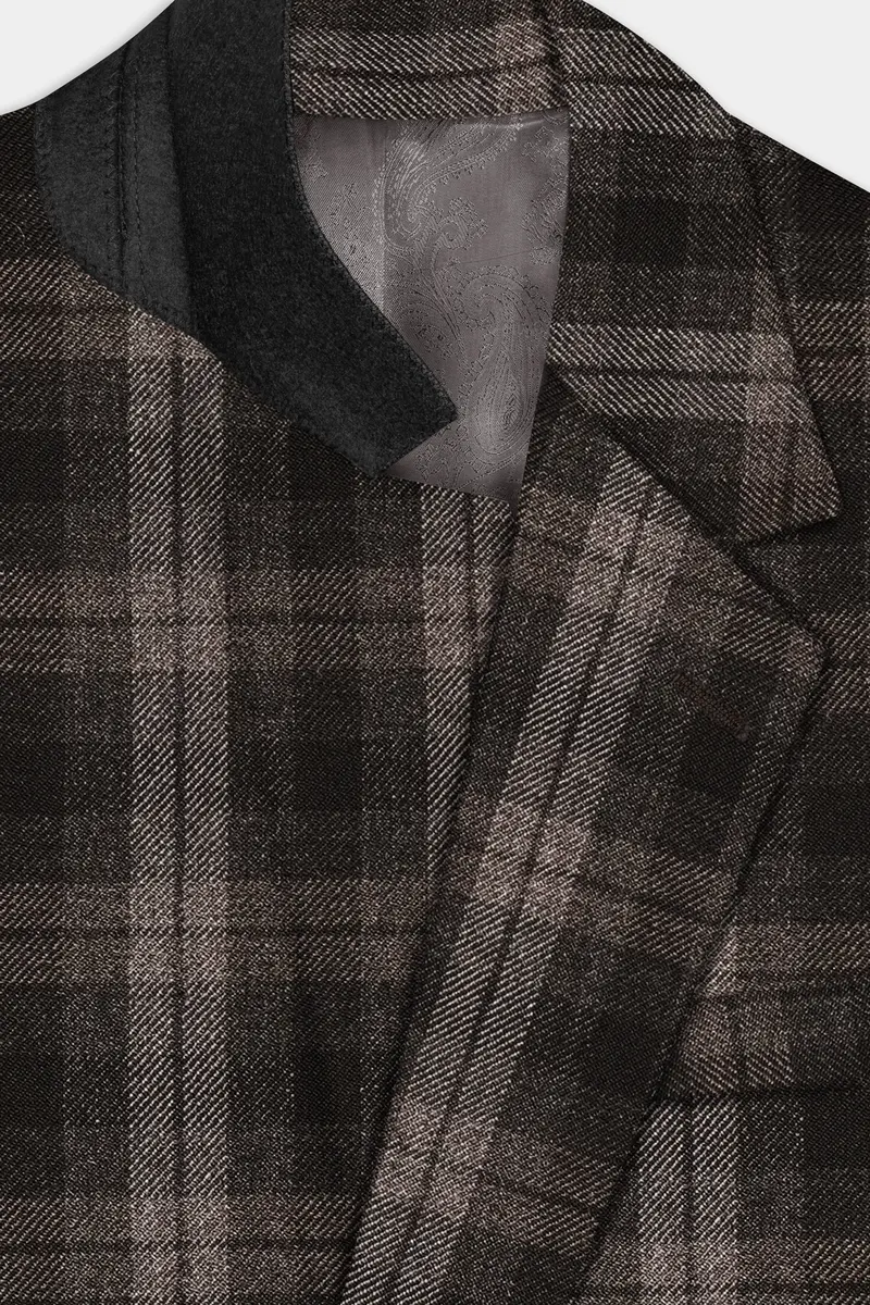 Autumnhaven-Umber Brown Plaid Tweed Single Breasted Suit 5