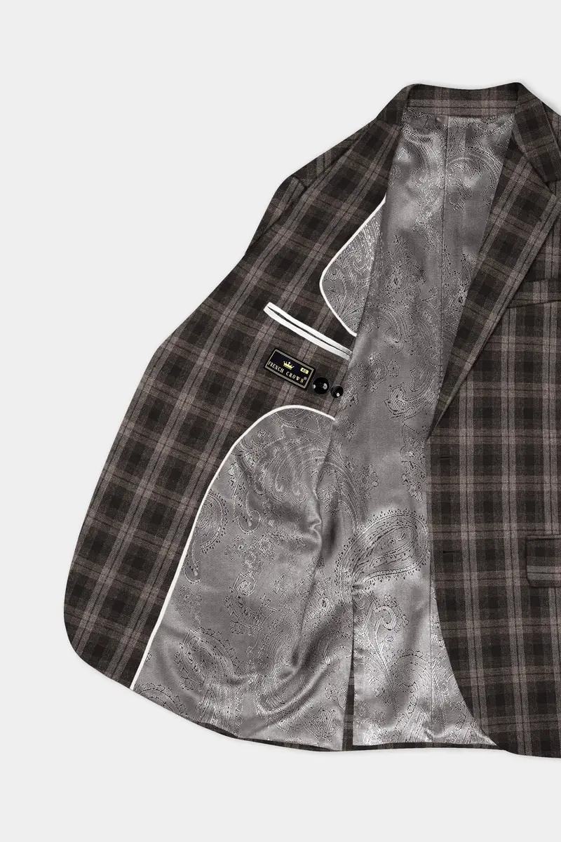 Autumnhaven-Umber Brown Plaid Tweed Single Breasted Suit 6