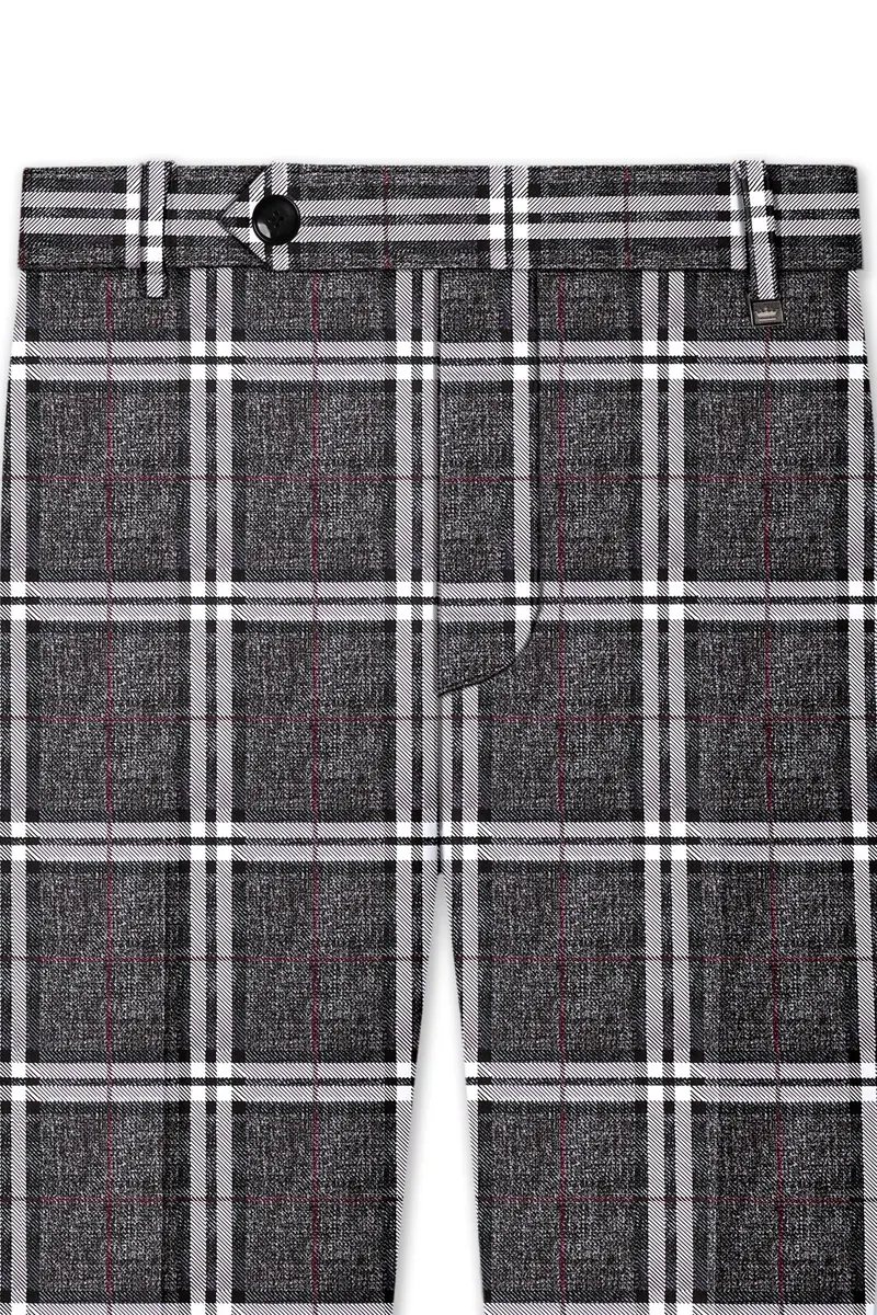 Axiom-Granite Gray Plaid Wool Rich Single Breasted Suit 12