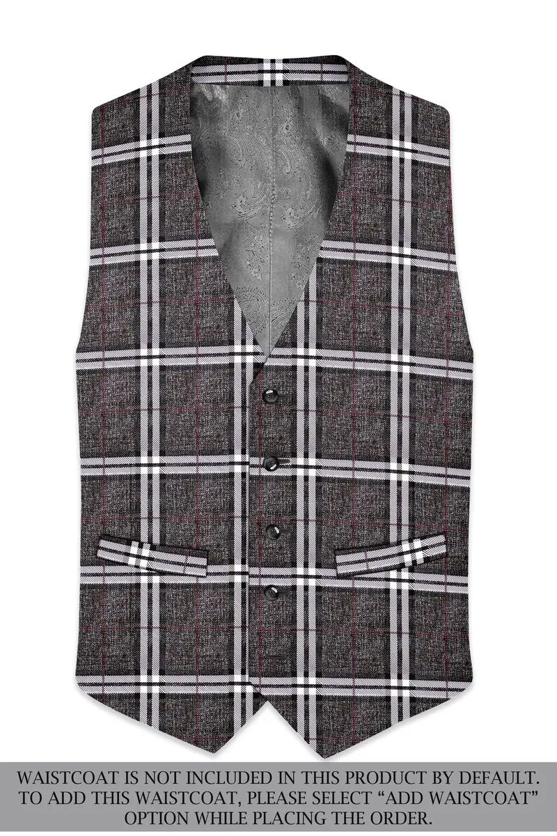 Axiom-Granite Gray Plaid Wool Rich Single Breasted Suit 16