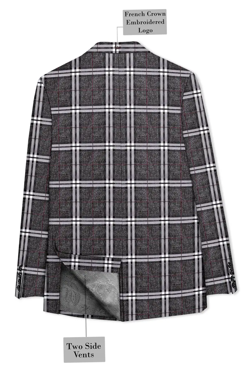 Axiom-Granite Gray Plaid Wool Rich Single Breasted Suit 9