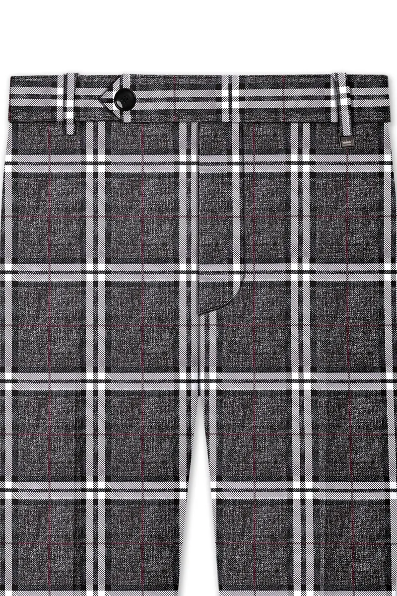 Axiom-Granite Gray Plaid Wool Rich Waistband Pant 4